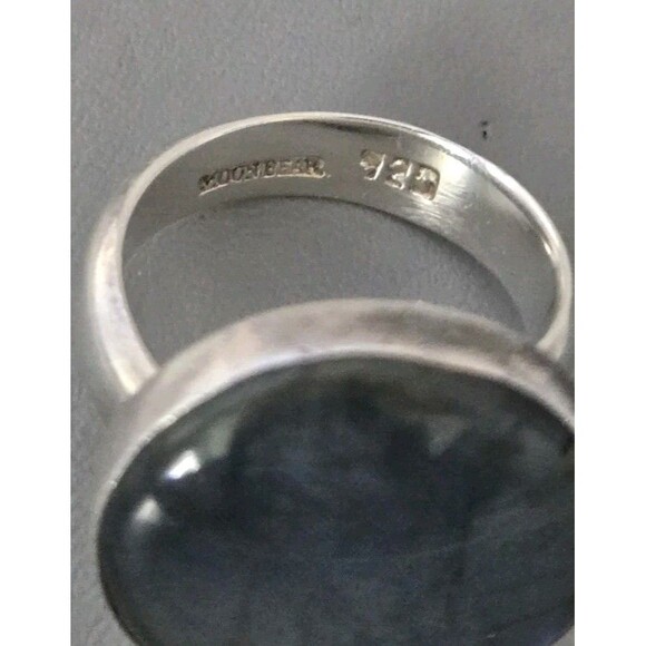 Moon Bear 925 Sterling 19.1mm Round Labradorite Ring Size: 7.25 Wt. 10.7 Grams - Picture 9 of 13